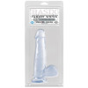 Dildo with Testicles and Suction Cup - Clear 19 cm