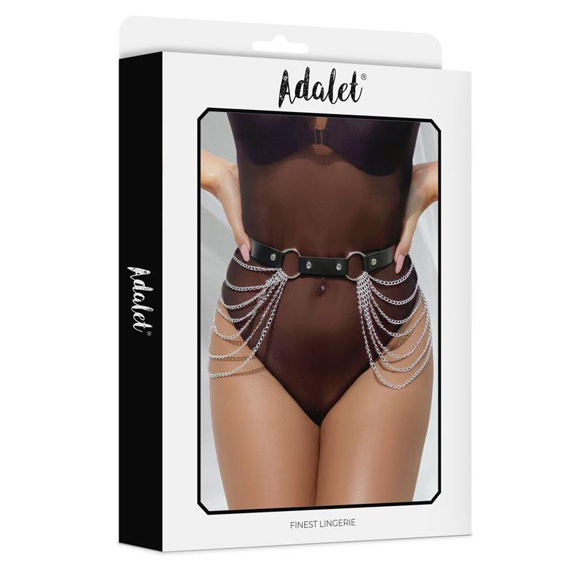Nadine Vegan Leather Belt Harness Chain One size
