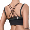 Karina Vegan Leather Harness Top with Chain One size