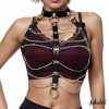 Hilda Vegan Leather Chest Harness with Chain One size