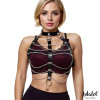 Hilda Vegan Leather Chest Harness with Chain One size