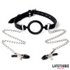 Open Mouth Gag with Nipple Clamps