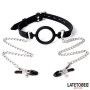Open Mouth Gag with Nipple Clamps