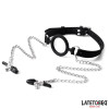 Open Mouth Gag with Nipple Clamps