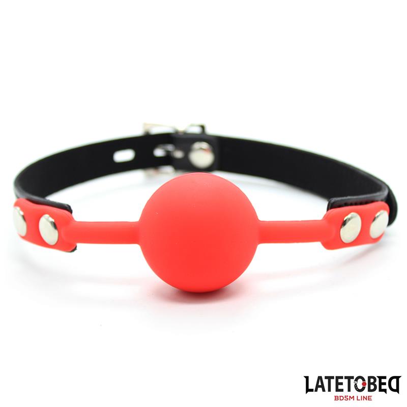 Silicone Ball Gag with Padlock Red
