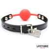 Silicone Ball Gag with Padlock Red