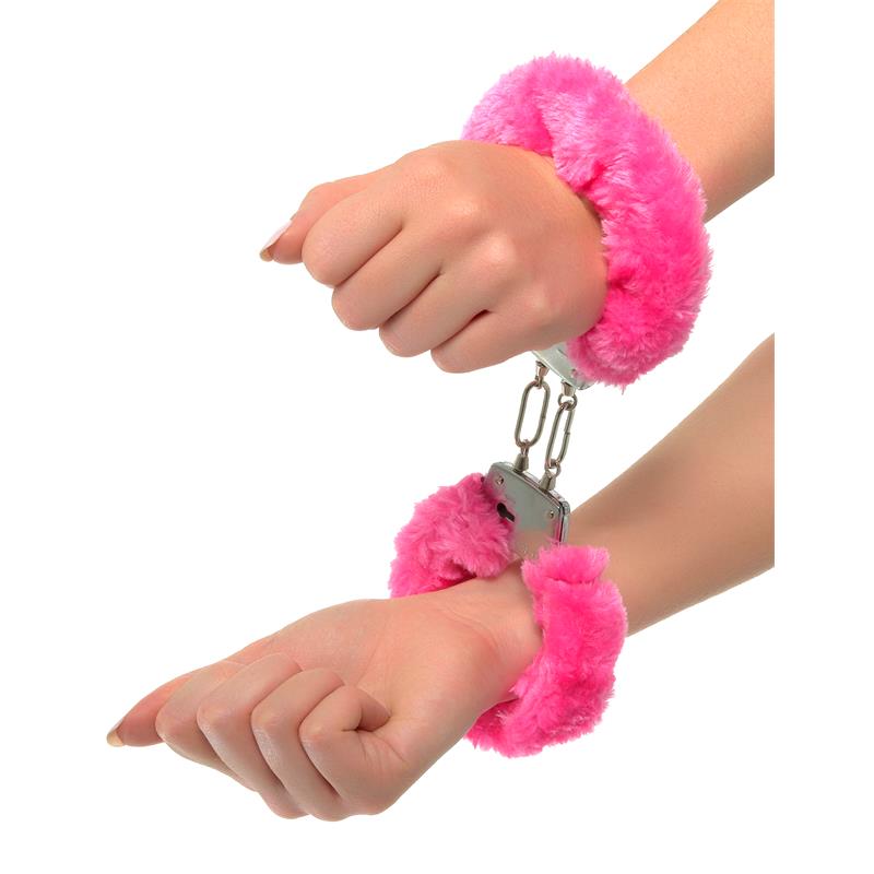 Neon?Furry Cuffs Pink