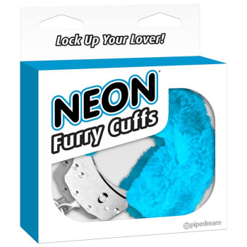 Neon Furry Cuffs Blue