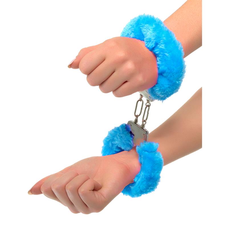 Neon Furry Cuffs Blue