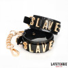 SLAVE Handcuff with Golden Chain