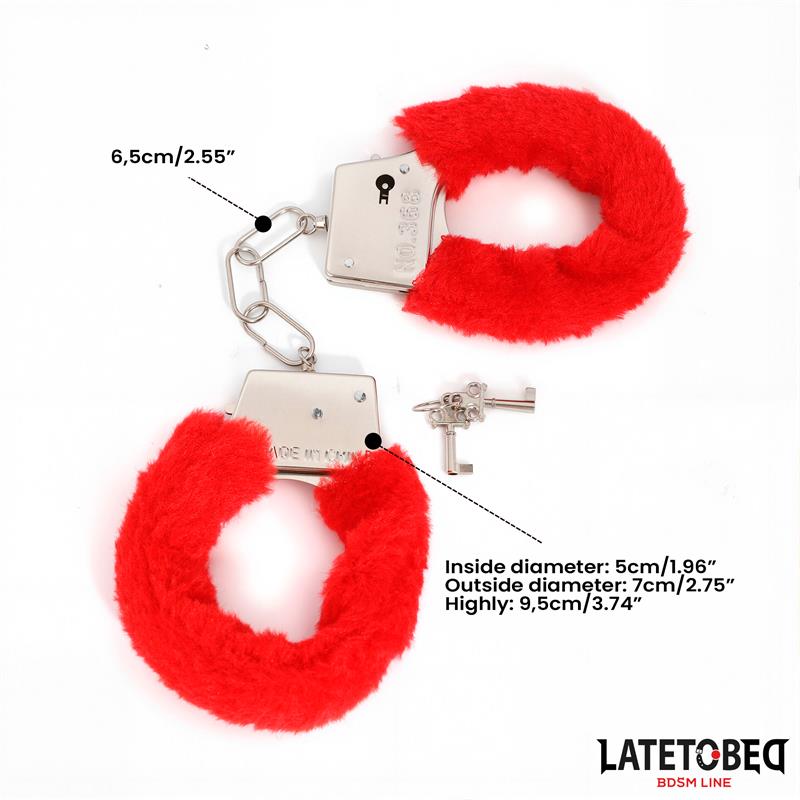 Furry Locking Cuff Red