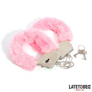 Furry Metal Cuff Pink