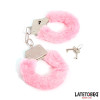Furry Metal Cuff Pink