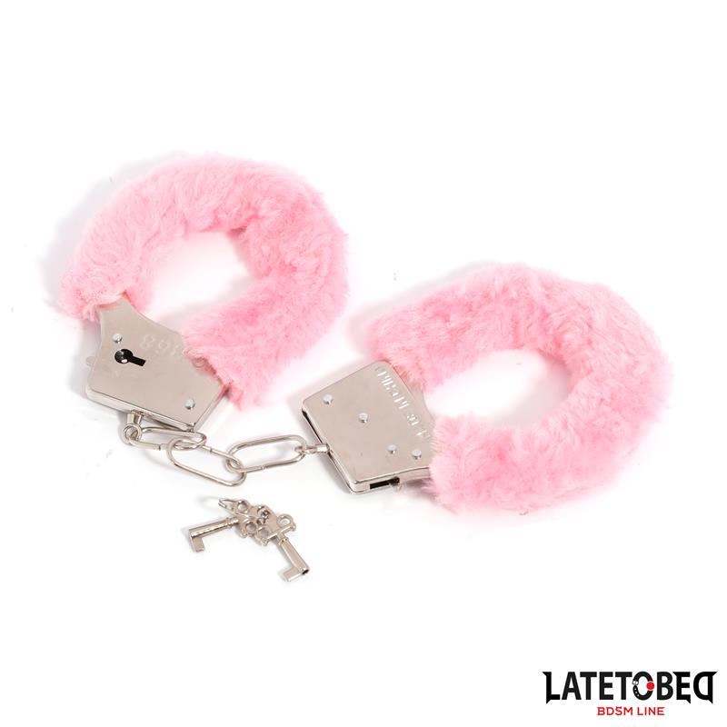 Furry Metal Cuff Pink
