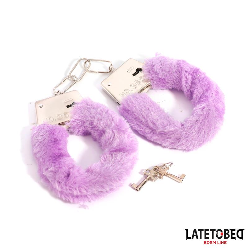 Furry Metal Cuff Purple
