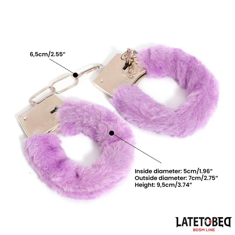 Furry Metal Cuff Purple