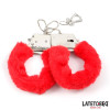 Furry Metal Cuff Red