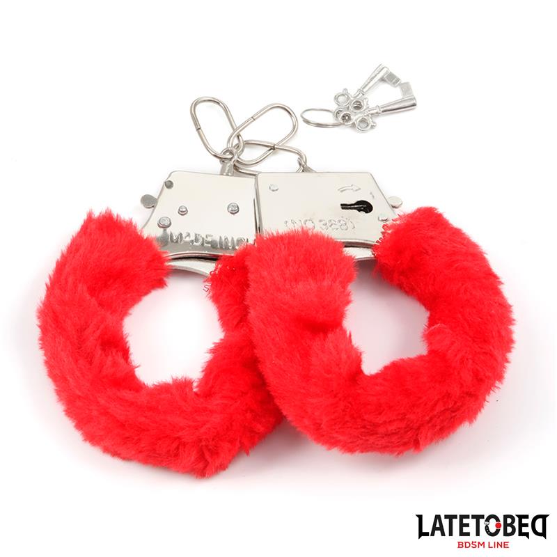 Furry Metal Cuff Red