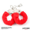Furry Metal Cuff Red