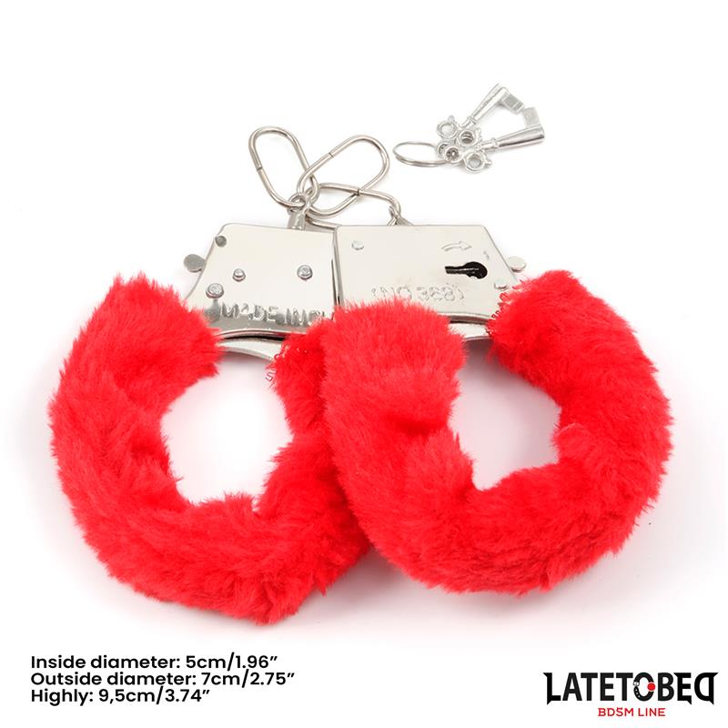 Furry Metal Cuff Red