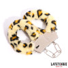 Furry Metal Cuff Animal Print Leopard