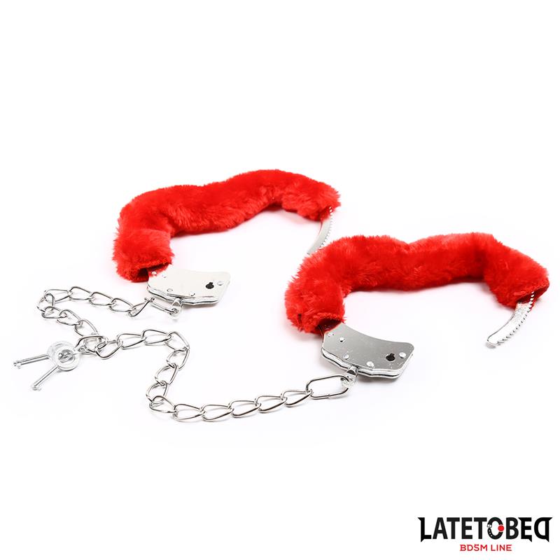 Fur Ankle Cuffs Red
