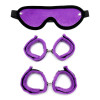 Handcuffs Foot Cuffs and Mask Purple