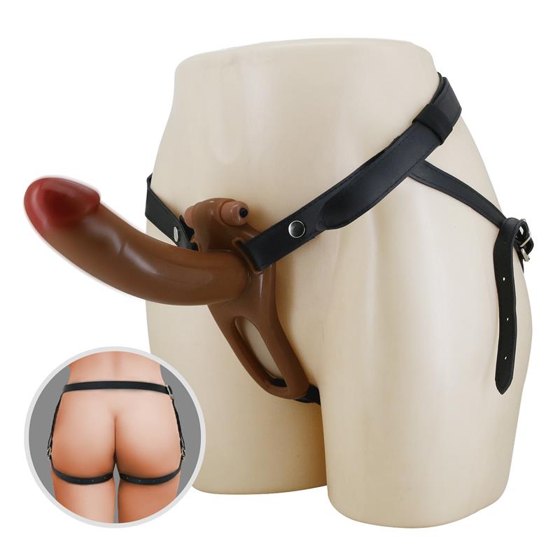 Bradden Universal Strap On with Vibrating Hollow Dildo 6.7