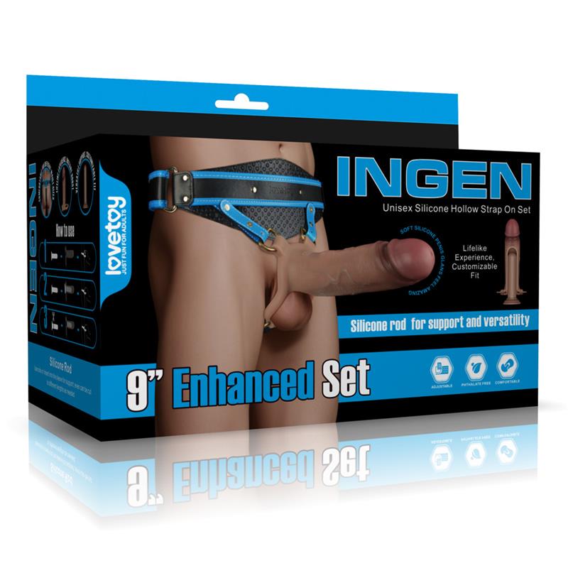 Ingen Adjustabe Strap On with Hollow Dildo 9 Enhanced Set XS/S/M