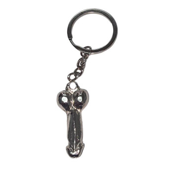 penis-shaped metal keychain