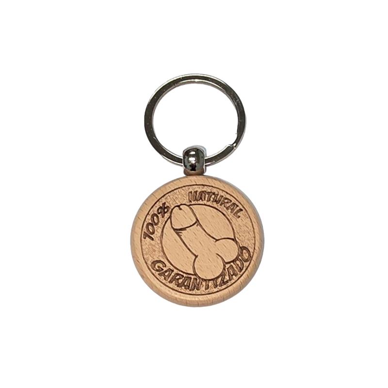 Penis Shaped Wooden Keychain