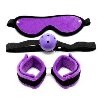 3 Pieces Bondage Set Purple
