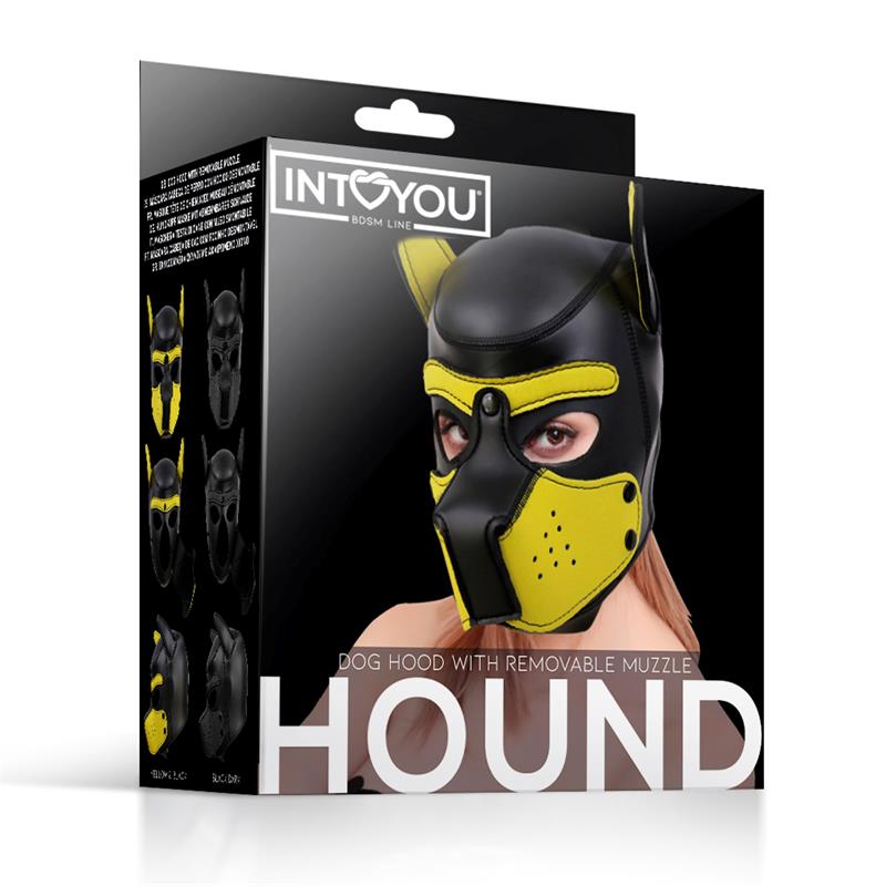 Hound Neoprene Dog Hound Removable Muzzle Black/Yellow One Size