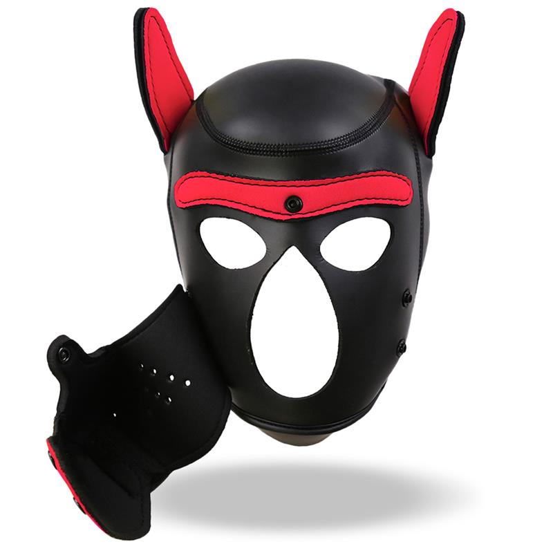 Hound Dog Hound with Removable Muzzle Neoprene Black/Red One Size