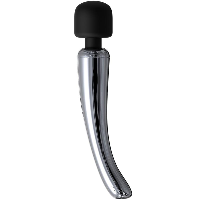 Silvery High-Tech Wand Super Powerful Wireless USB Chrome Silicone