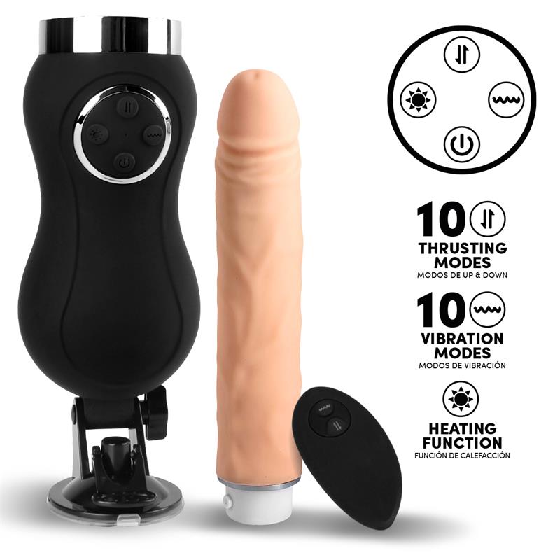 Sex Machine Vibration, Thrusting and Heat Remote Control USB