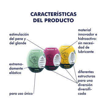 Set of 3 Masturbator Egg Riffle, Bubble and Fierce