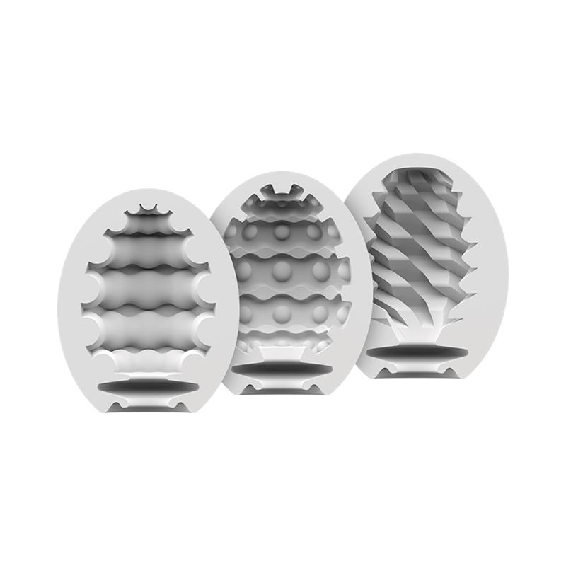 Set of 3 Masturbator Egg Riffle, Bubble and Fierce
