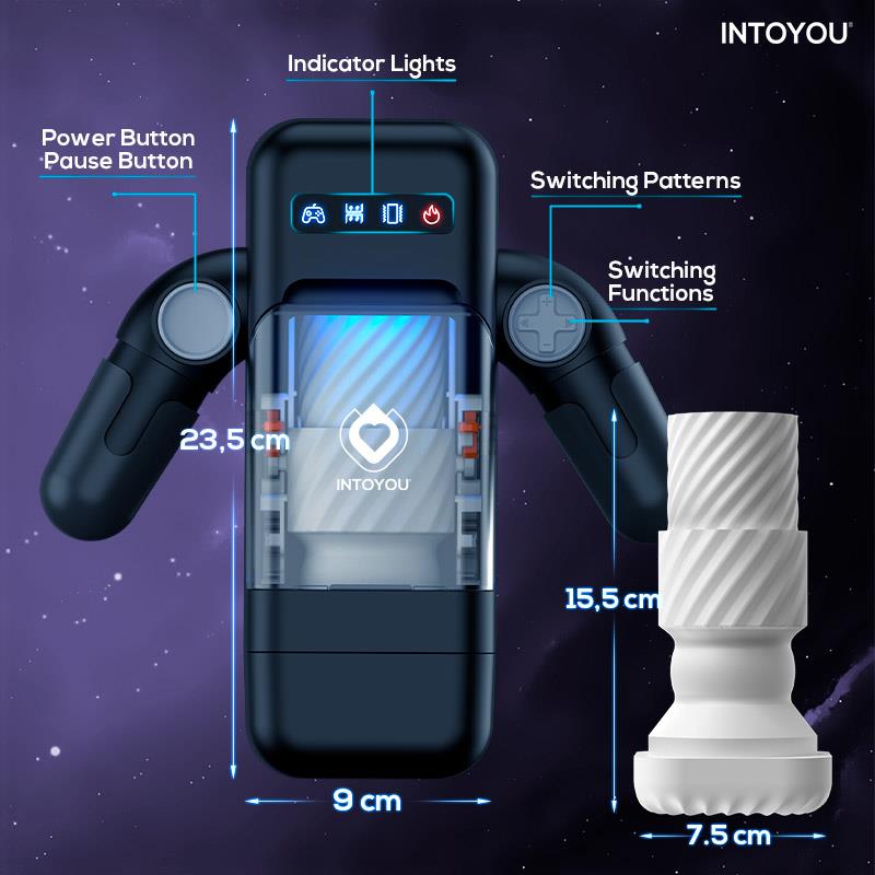 Elon Intelligent Masturbator with Up and Down Movement, Vibration, Heat and Phone Holder