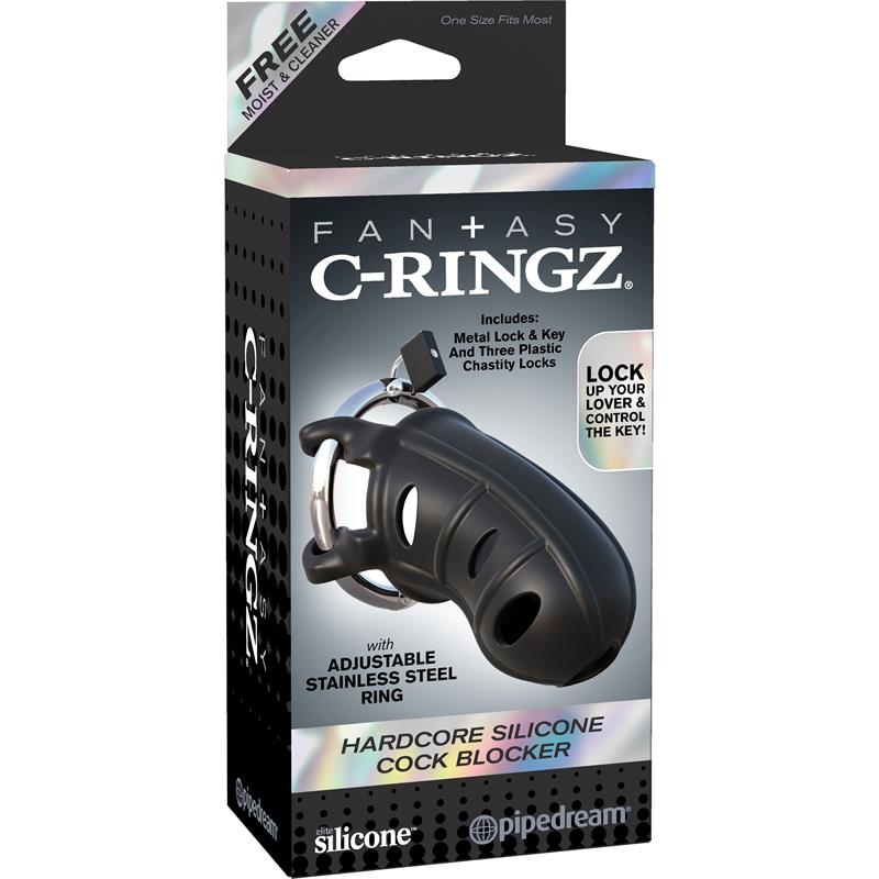 Fantasy C-Ringz Hardcore Silicone Cock Blocker Black