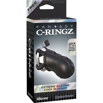 Fantasy C-Ringz Extreme Silicone Cock Blocker Black