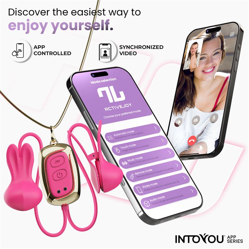 Tickly Nipple Clamps ith Vibration, Remote and Necklace with App