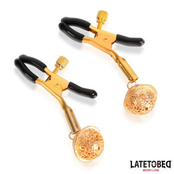 Nipple Clamps with Bell Black and Gold