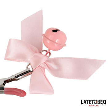 Pink Bow Nipple Clamps with Bell