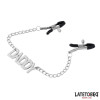 Nipple Clamps with Daddy Word Pendant