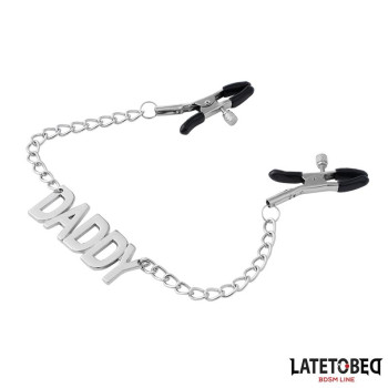 Nipple Clamps with Daddy Word Pendant