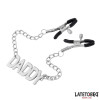 Nipple Clamps with Daddy Word Pendant