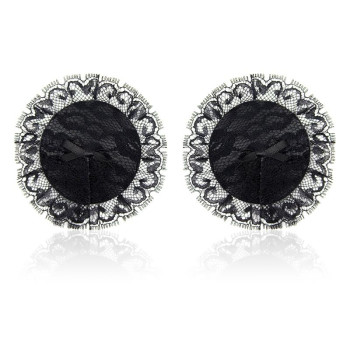 Nipple Covers with Lace Black
