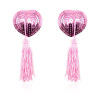 Self-Adhesive Heart Sequin Nipple Cover with Tassel Pink