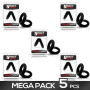 Pack 5 Solid Silicone Double Penis Ring 2.5-3 cm